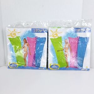 Intex Wet Set~Inflatable Mattress 27x72~Blue~Green~Pool Lake~Suntanner~Lot of 2